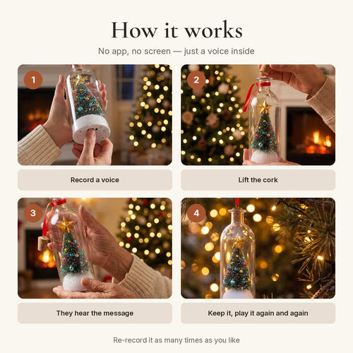 KeepsakeFeather Voice Bottle — Record a Message Inside